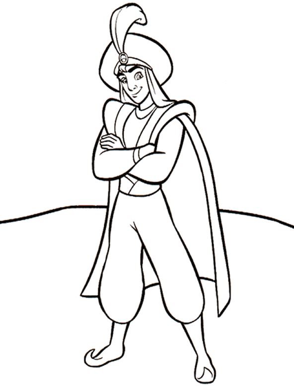 Aladdin para colorear