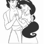 Aladdin y Jasmine para colorear