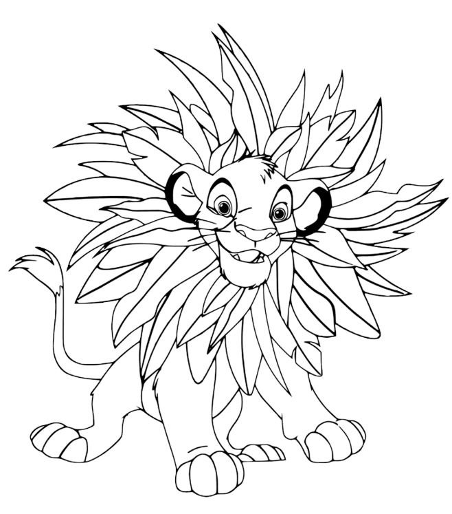 Simba para colorear