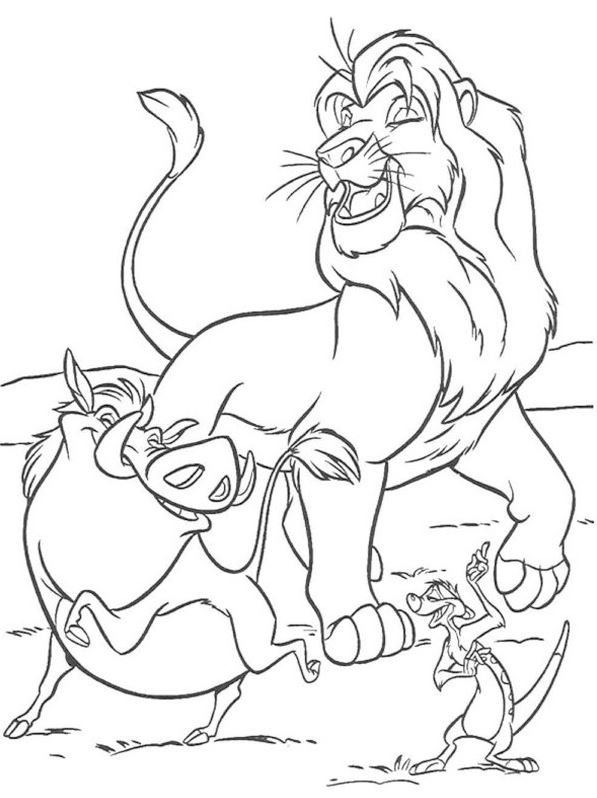 Timón y Pumba para colorear