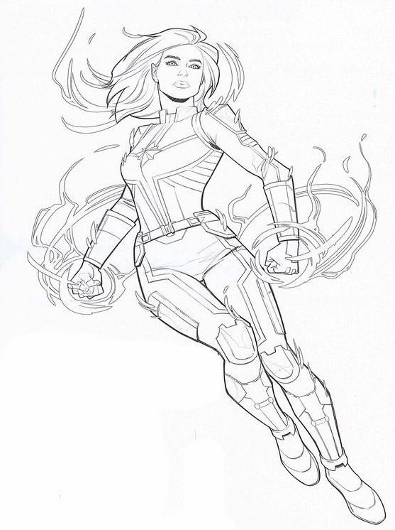 Dibujo de la Capitana Marvel para colorear