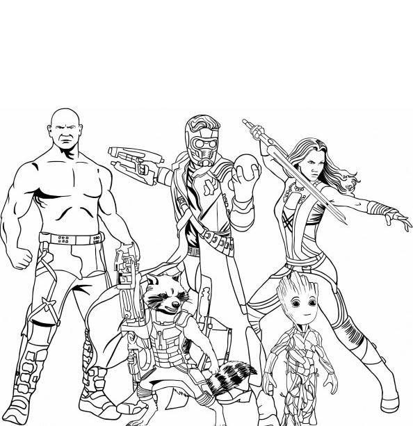 Dibujo de Guardianes de la Galaxia para colorear