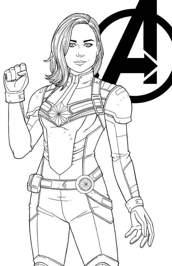 Dibujo de la Capitana Marvel para colorear