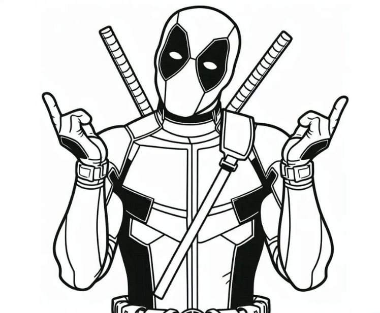 Dibujo de Deadpool para colorear