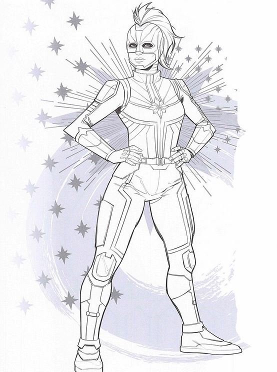 Dibujo de la Capitana Marvel para colorear