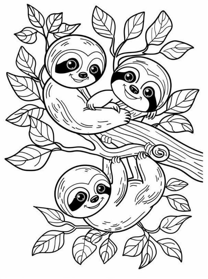 Dibujo de perezoso para colorear