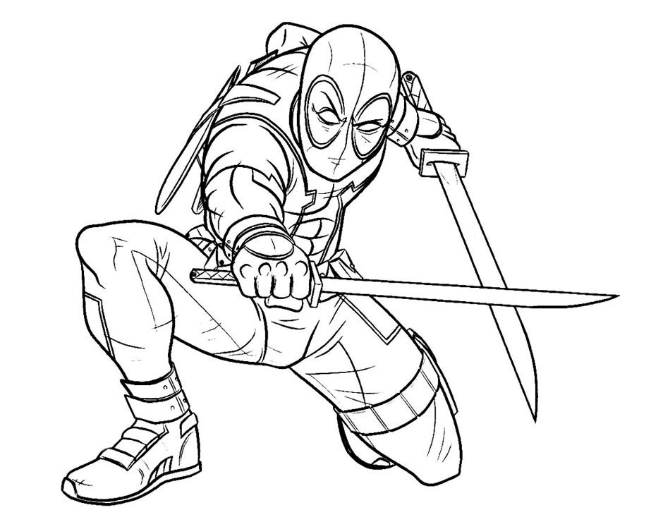 Dibujo de Deadpool para colorear