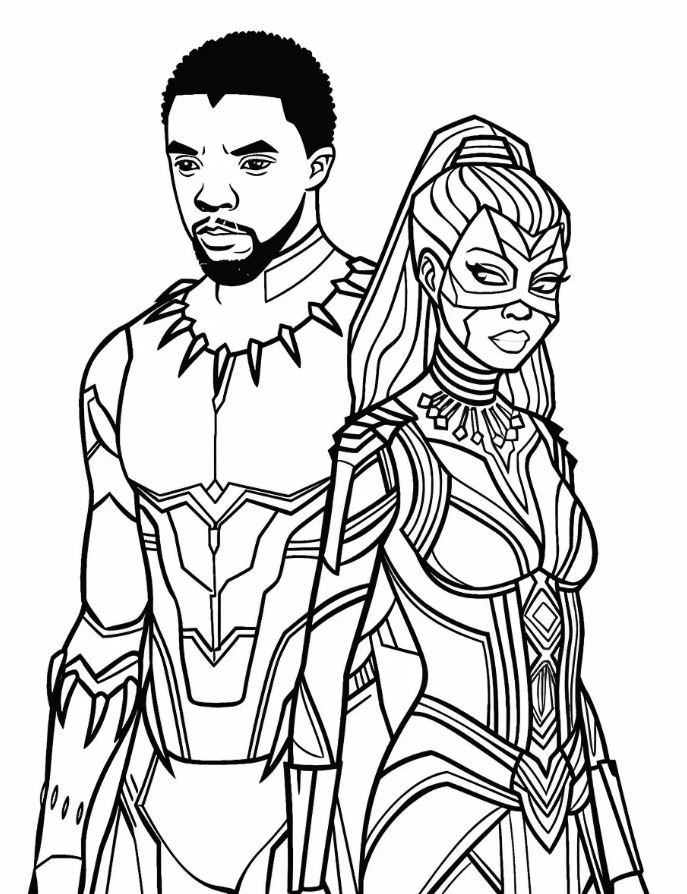 Dibujo de Pantera Negra para colorear