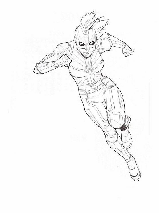 Dibujo de la Capitana Marvel para colorear