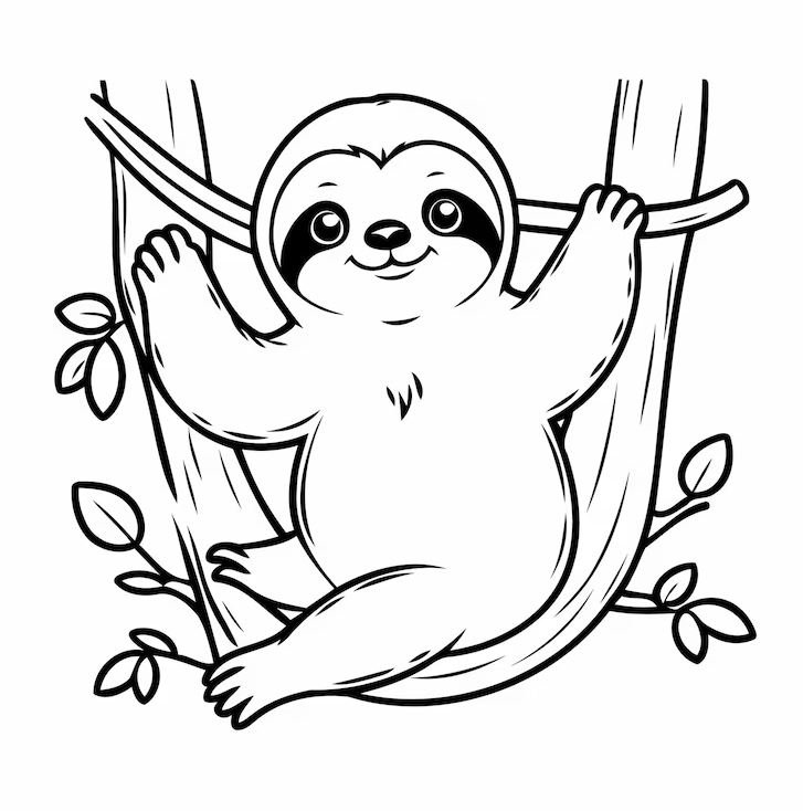 Dibujo de perezoso para colorear