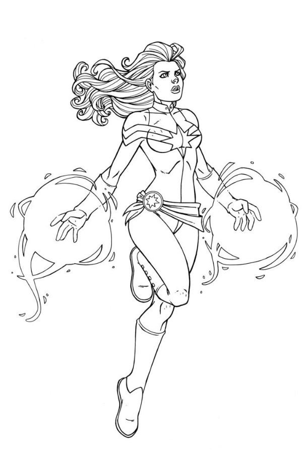 Dibujo de la Capitana Marvel para colorear