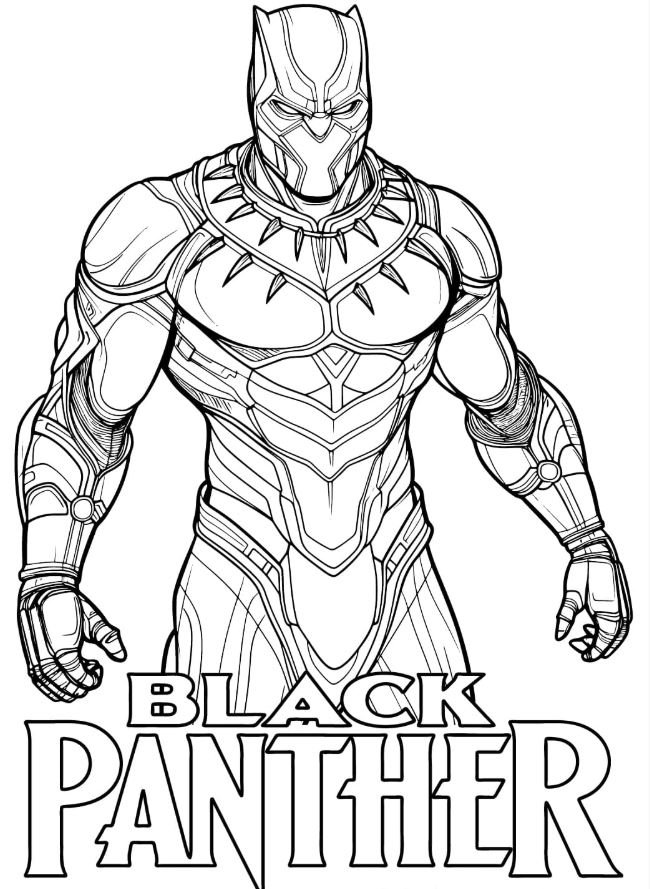 Dibujo de Pantera Negra para colorear