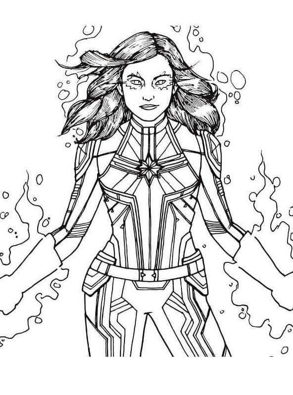 Dibujo de la Capitana Marvel para colorear