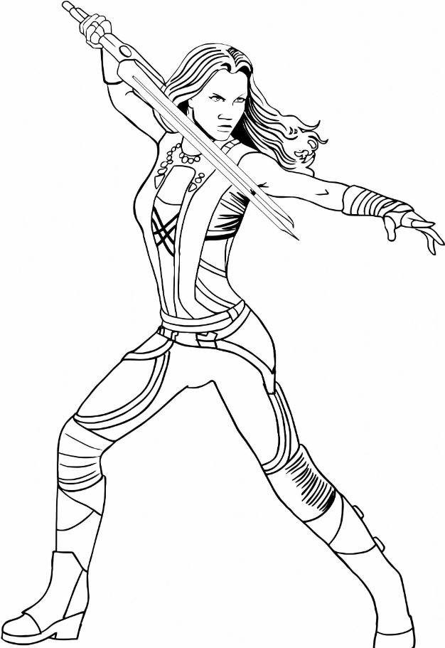 Dibujo de Gamora para colorear