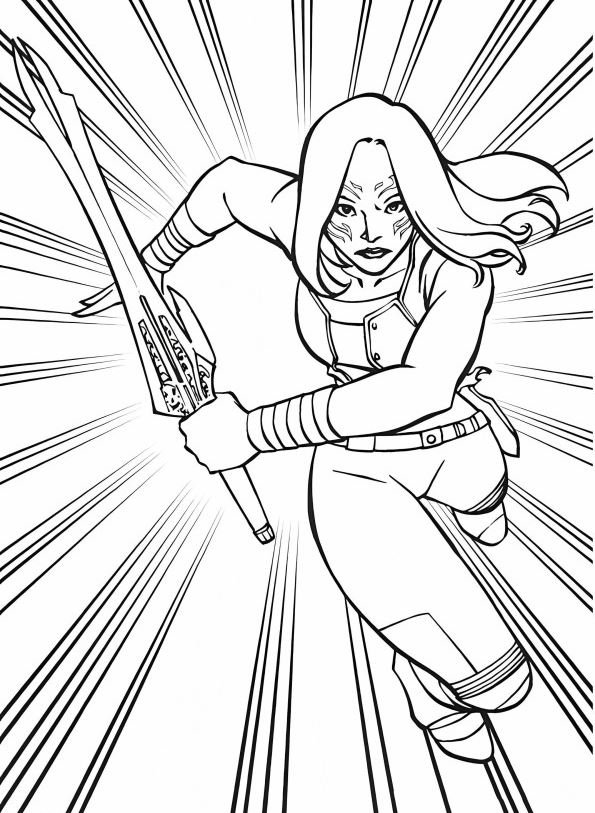 Dibujo de Gamora para colorear