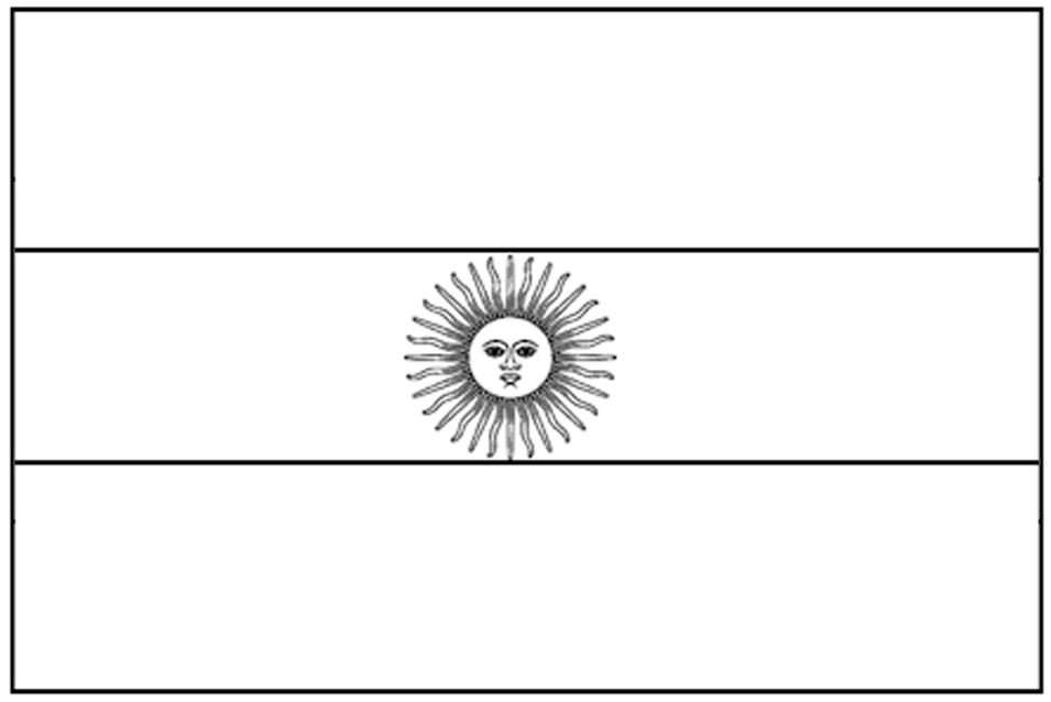 Bandera Argentina para colorear