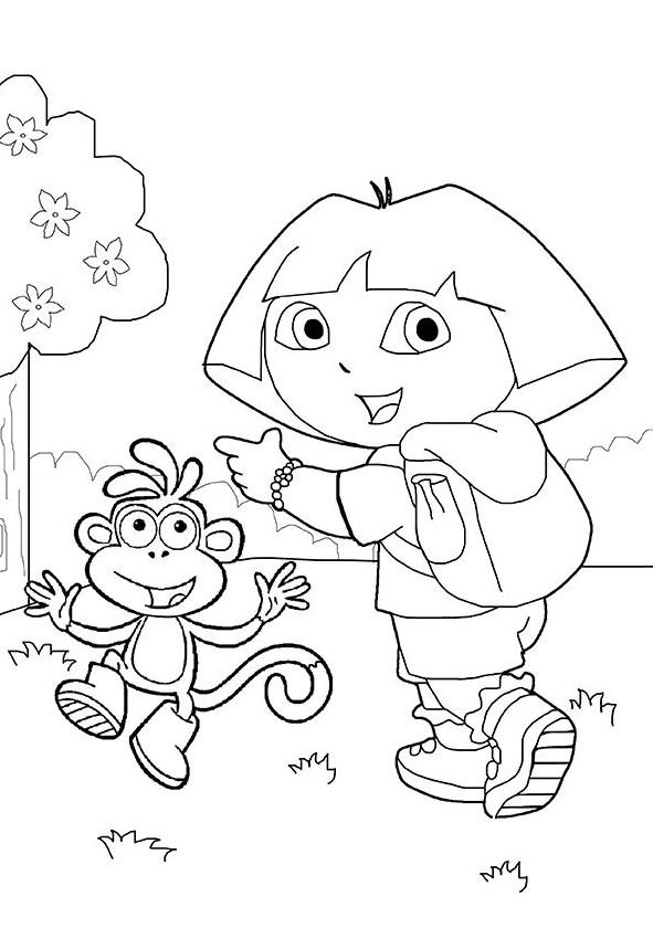Dibujo de Dora la exploradora para colorear