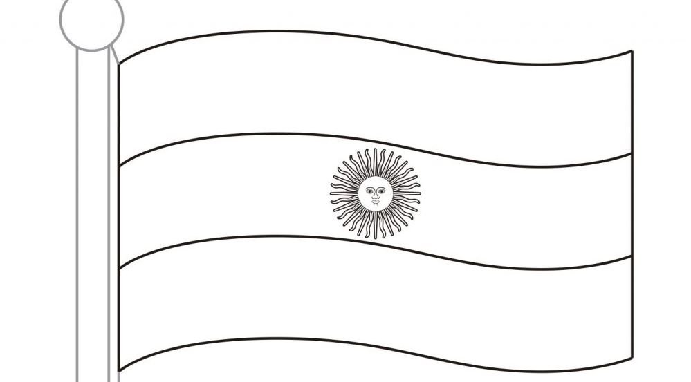 Bandera Argentina para colorear