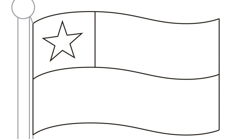 Bandera de Chile para colorear