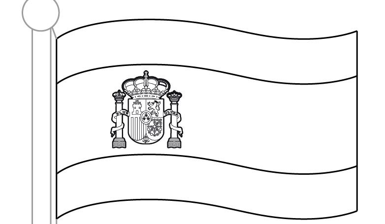 Bandera de España para colorear
