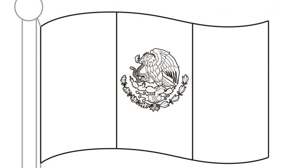 Bandera de México para colorear