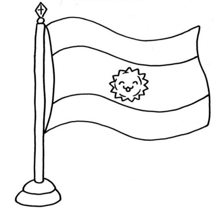 Bandera Argentina para colorear