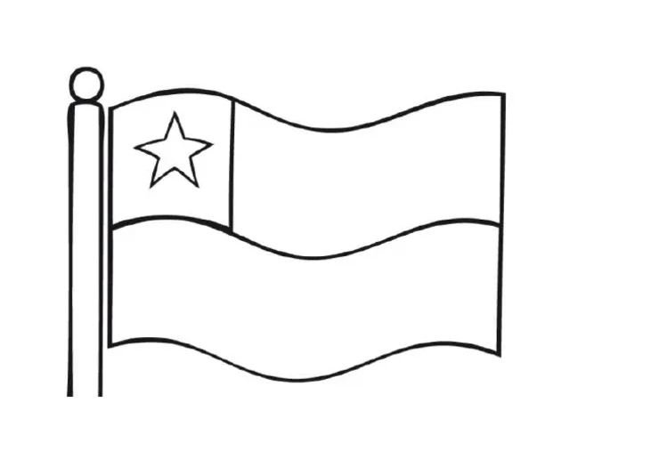 Bandera de Chile para colorear