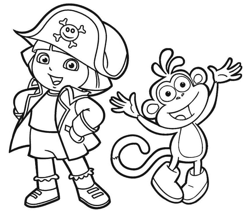 Dibujo de Dora la exploradora para colorear