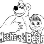 Dibujo de masha y el oso para colorear