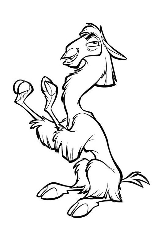 Dibujo de Kuzco Llama para colorear