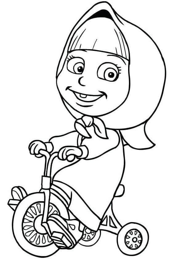 Dibujo de masha y el oso para colorear