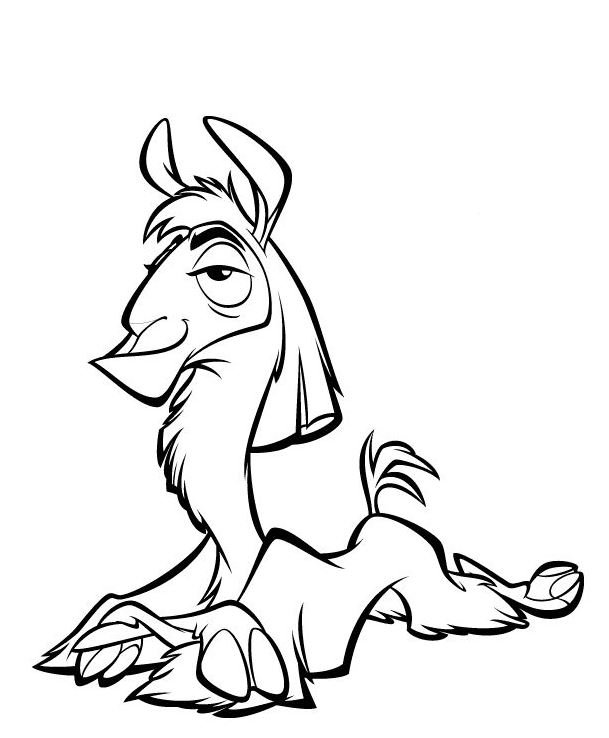 Dibujo de Kuzco Llama para colorear