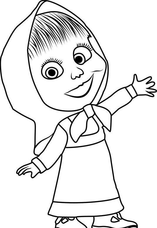 Dibujo de masha y el oso para colorear