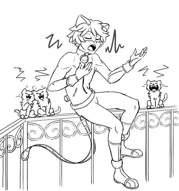 Dibujo de Cat noir para colorear