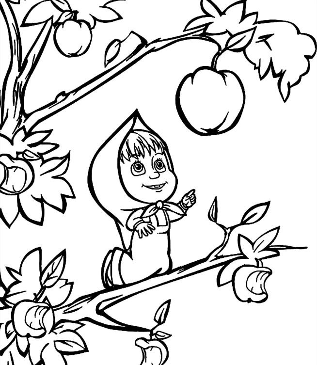 Dibujo de masha y el oso para colorear