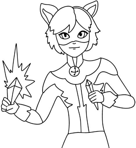 Dibujo de Cat noir para colorear