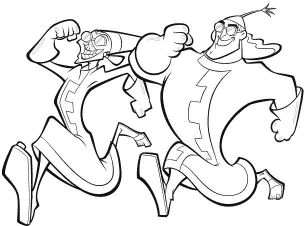 Dibujo de Kronk corriendo con Yzma para colorear