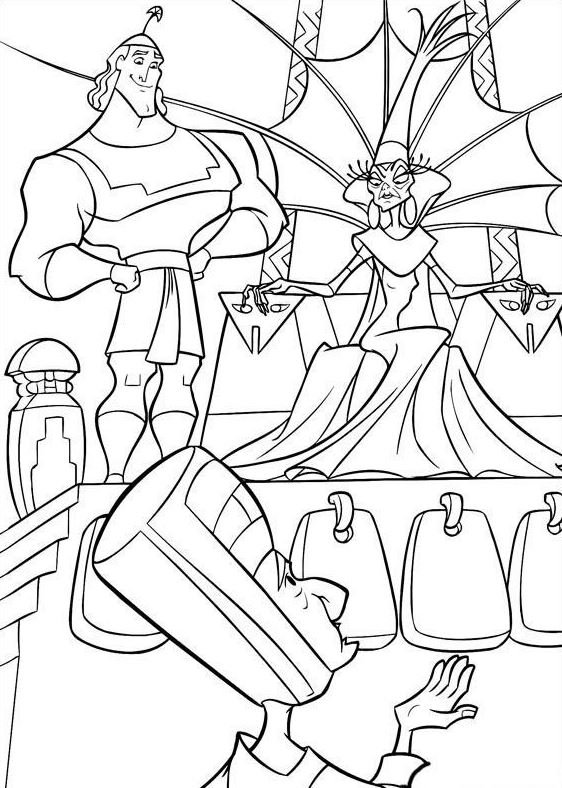 Dibujo de Yzma en el trono para colorear