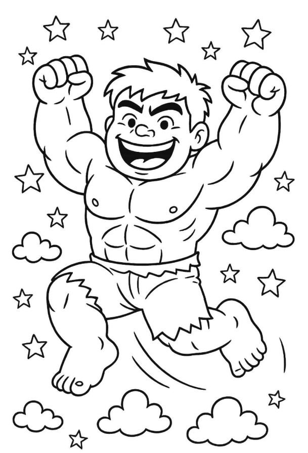 Dibujo de Hulk fácil para colorear