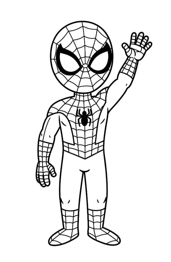 Dibujo de Spiderman fácil para colorear