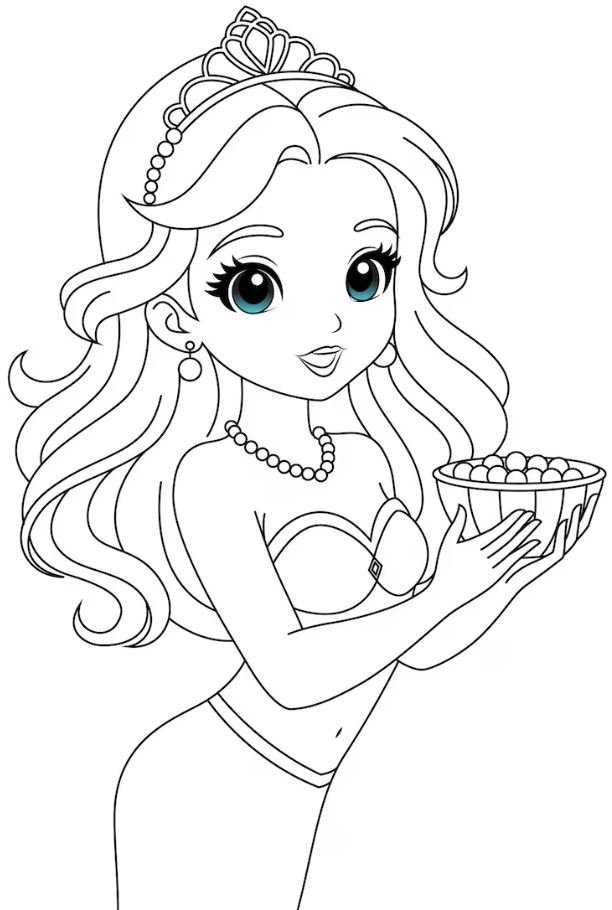 Dibujo de Barbie Kawaii para colorear