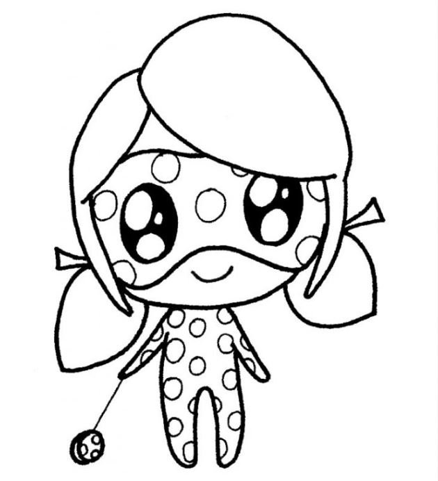 Dibujo de Ladybug fácil para colorear