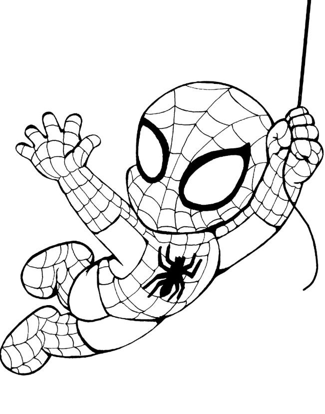 Dibujo de Spiderman fácil para colorear