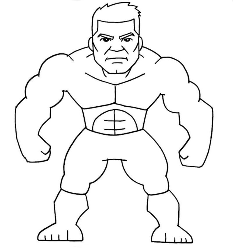 Dibujo de Hulk fácil para colorear