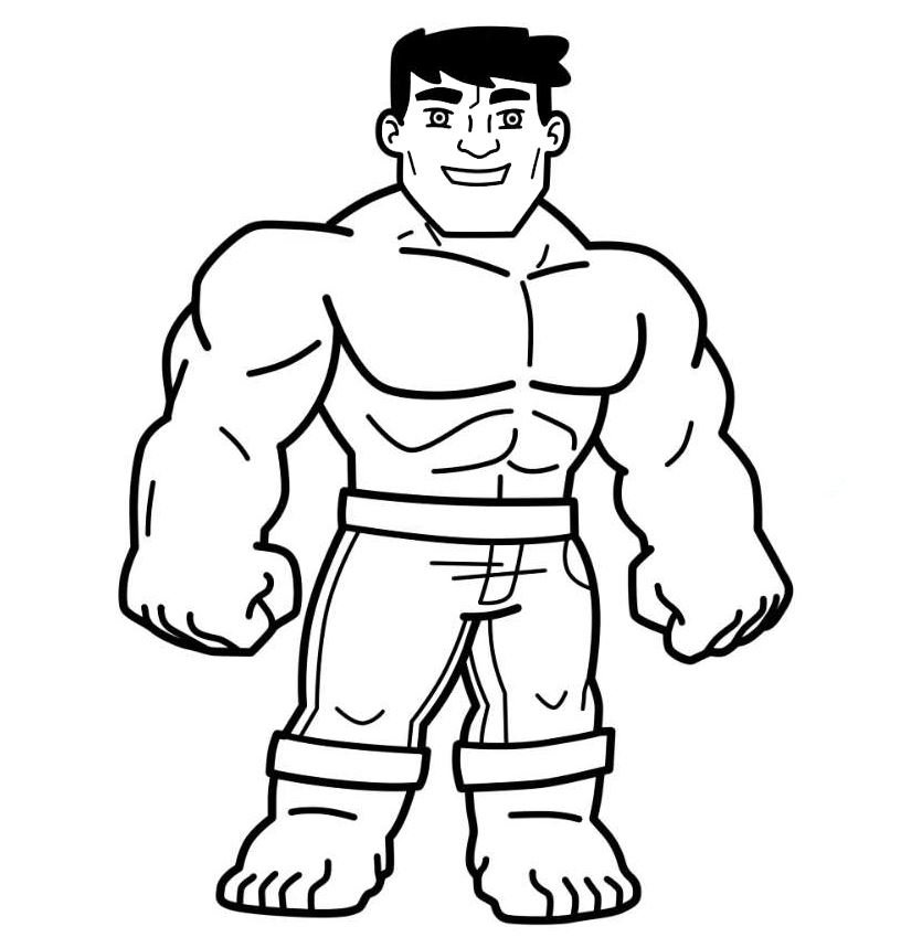 Dibujo de Hulk fácil para colorear