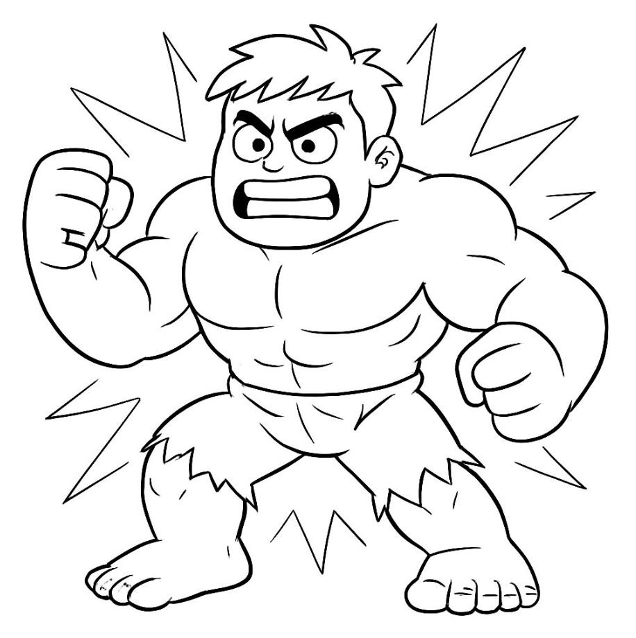 Dibujo de Hulk fácil para colorear