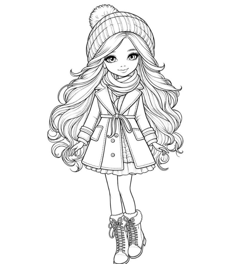 Dibujo de Barbie Kawaii para colorear
