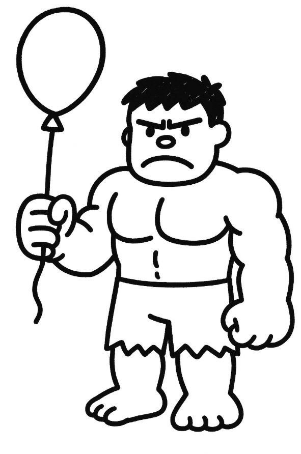 Dibujo de Hulk fácil para colorear