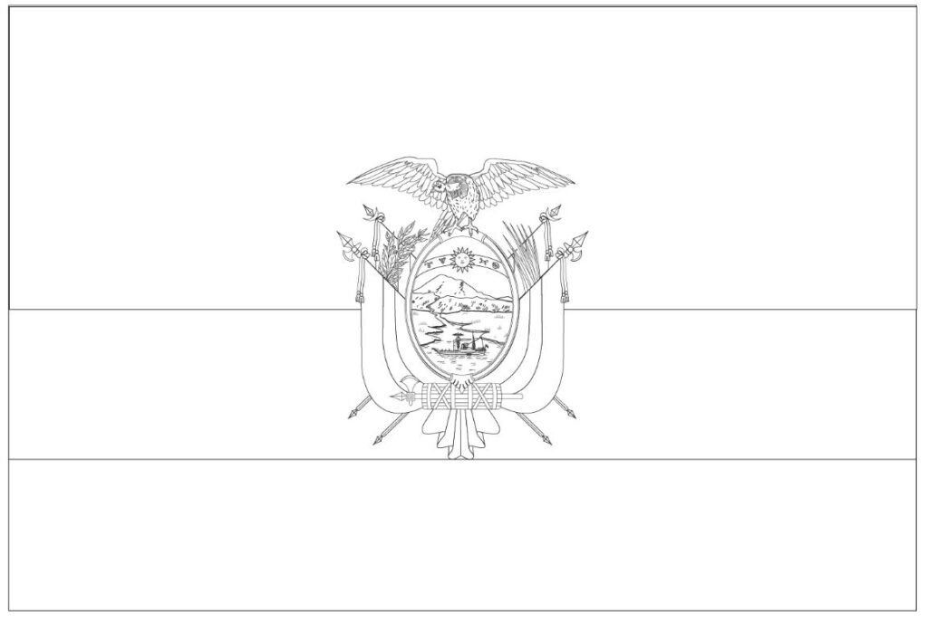 Bandera de Ecuador para colorear