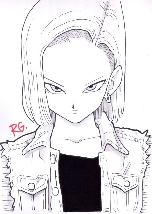 Dibujo de Androide 18 para colorear